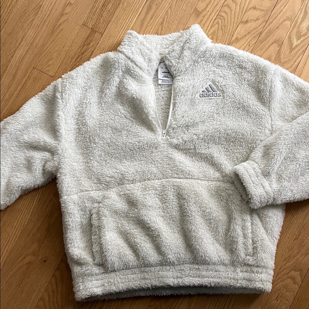 Adidas White Fleece Kids Top